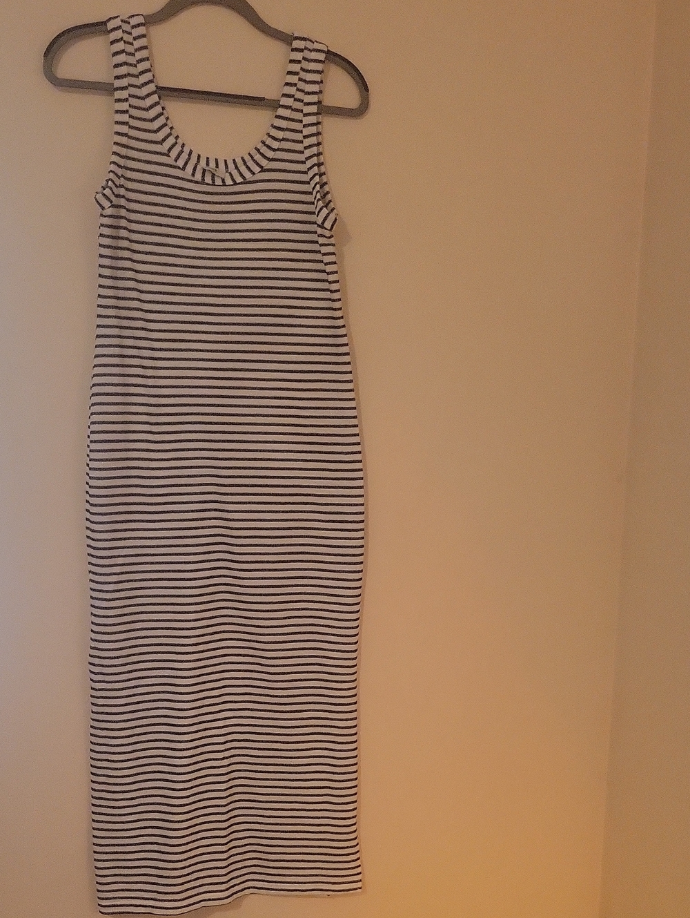 #6G NLT Striped Sleeveless Maxi Dress in Black & White